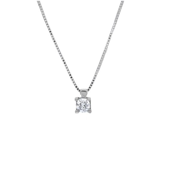 Collana Gioielleria Dossena  Donna in Oro bianco Diamante 0.12 Ct COOR-228-253 - COOR-228-253